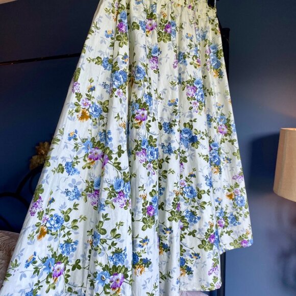 Cotton Retro Floral Print Circle Skirt - Picture 4 of 9